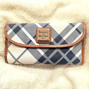 Dooney & Bourke Navy Blue Plaid Continental Wallet